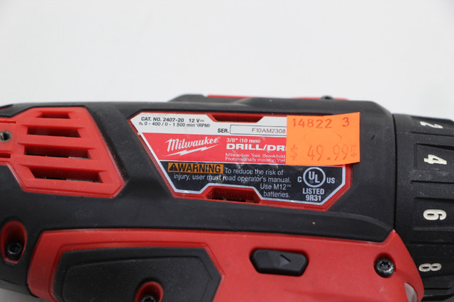 Milwaukee M12 12V 3/8-Inch Drill Driver (2407-20) (#14822-3) in Power Tools in City of Halifax - Image 2