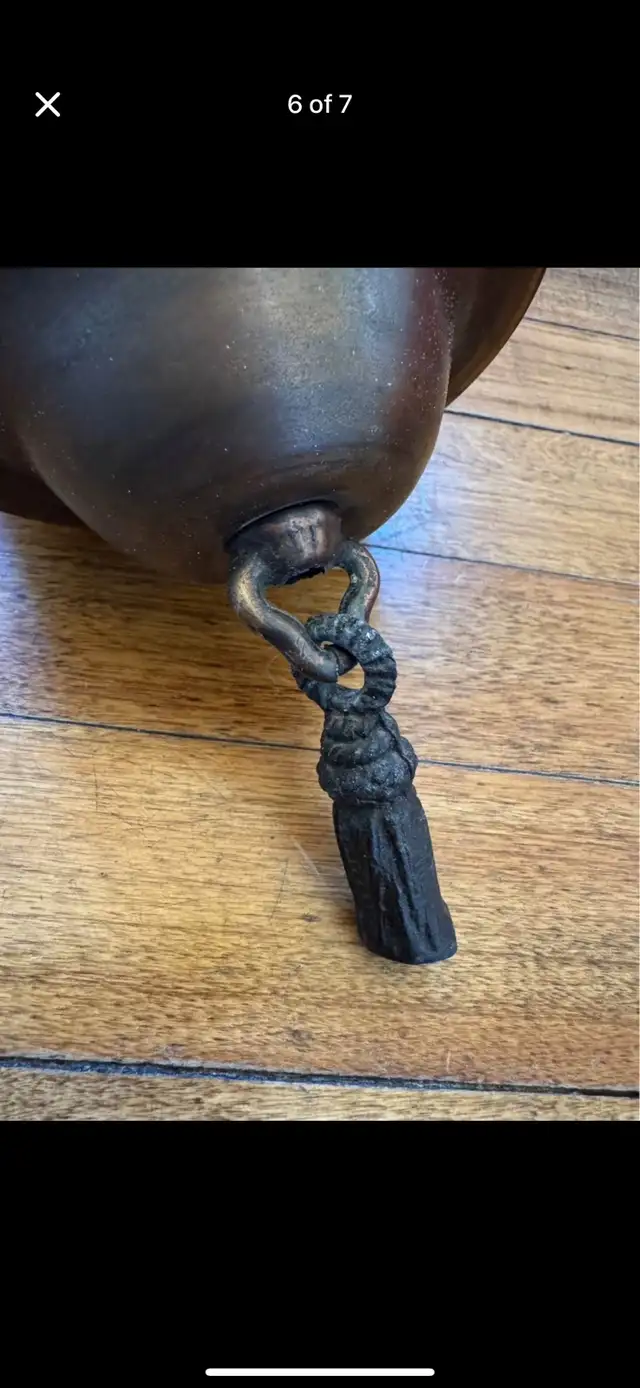 Antique 1920s Art Deco Slag Glass Pendant – Caramel Glas in Indoor Lighting & Fans in Ottawa - Image 3