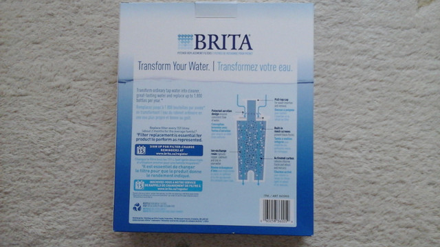 BRITA PITCHER REPLACEMENT WATER FILTERS in Kitchen & Dining Wares in West Island - Image 2