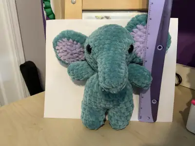 crocheted elephant stuffie, View more