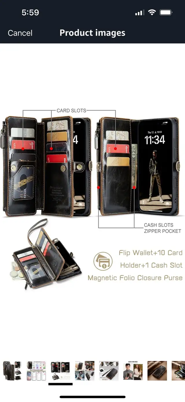 NEW-Defencase iPhone 16 Pro Wallet Case with Zipper in Cell Phone Accessories in Mississauga / Peel Region - Image 5