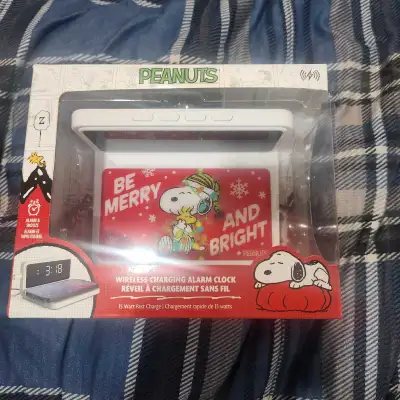 New in box, Peanuts Wireless Charging Clock, View more