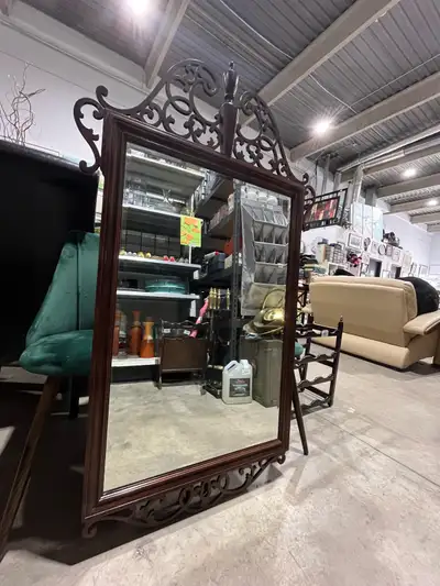 Large Dark Brown Ornate Mirror, View more