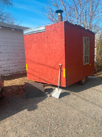 Ice shack/deer camp.    Asking 600 Was built on solid trailer.