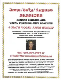 SINGING LESSONS. VOCAL PERFORMANCE COACHING.  YEAR-ROUND.