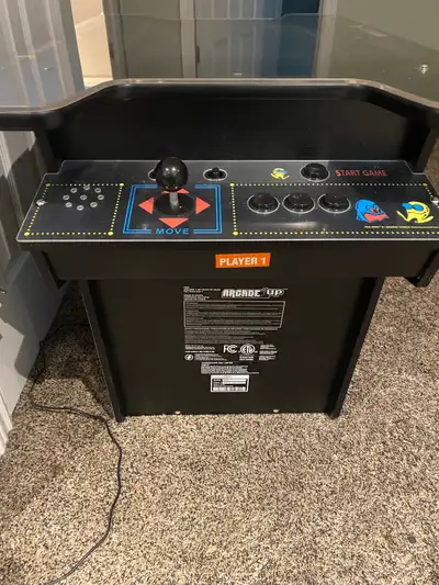 Arcade 1 up Pac-Man Head to Head 2 player Signature Black Series 8 in 1 Cocktail Table Arcade. Hardl...