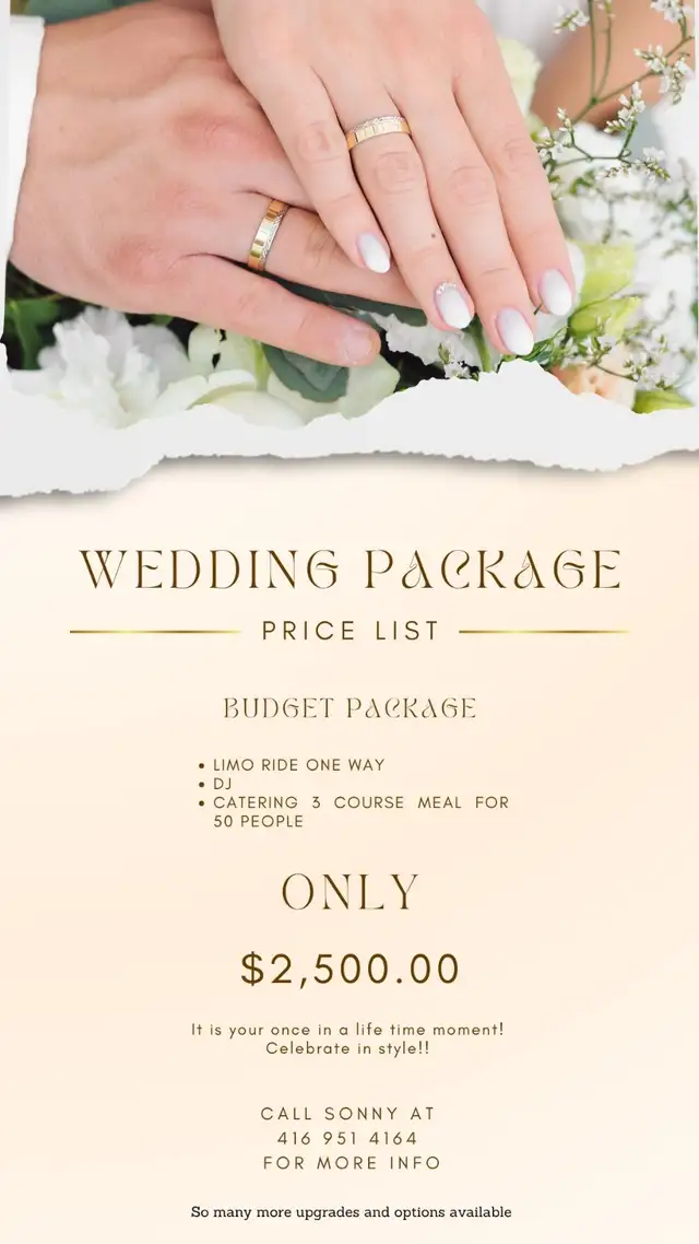 BUDGET WEDDING PACKAGE FOR THESE TOUGH TIMES