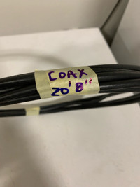 20’ 8” long black coax cable