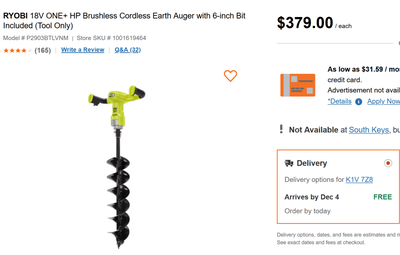 18V Brushless Ice / Earth Auger 6in Bit Brand NEW with battery, View more