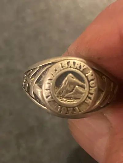 Vintage Sterling Silver 1973 Anniversary Month Signet Ring., View more