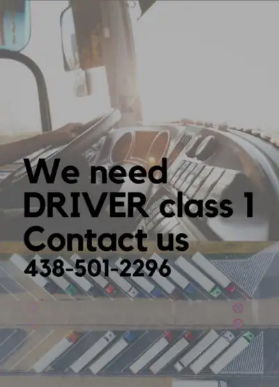 *** LIRE ATTENTIVEMENT *** Nous avons besoin de chauffeurs classe 1 incorporé. **Bon dossier de cond...