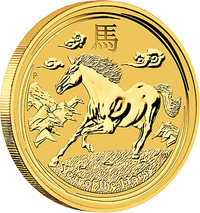 Pièce or cheval/bullion gold horse 2014 1/10 oz