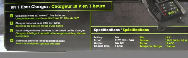 NEW Power IT WMC18LN 18V Dual Chemistry Battery Charger in Power Tools in City of Toronto - Image 4