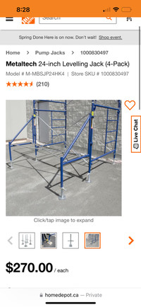 Metaltech scaffolding leveling jacks or legs 24”