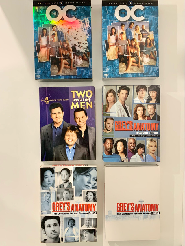The OC , Two and a half Men , GREYS Anatomy DVD series like NEW! in CDs, DVDs & Blu-ray in Oakville / Halton Region