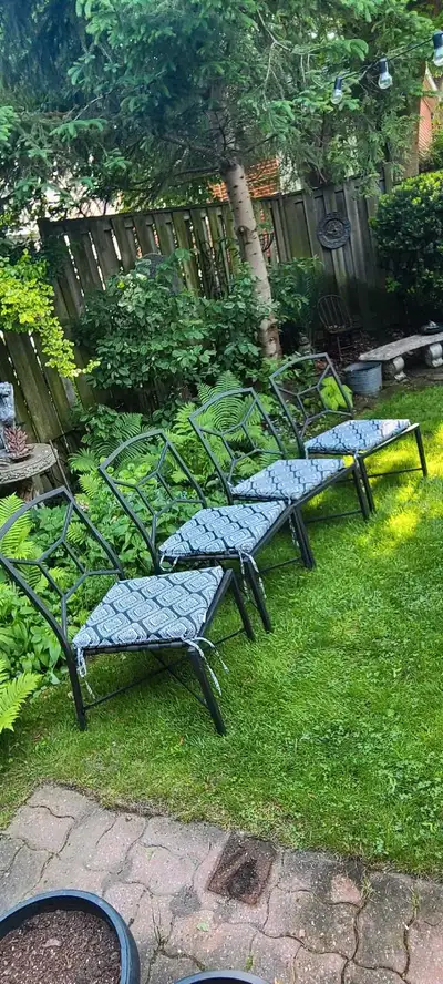 4 Patio Chairs with Seat Pads - Very Clean!