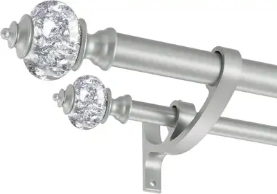 Solid Aluminum Metal Double Curtain Rods 72 to 144 Inches, View more