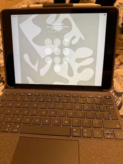 Apple iPad 8 with keyboard and pen, View more