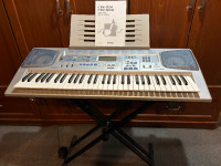 Casio CTK-593 Silver Electronic Keyboard Musical System W/Stand