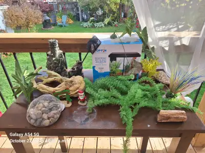 Fish tank 2.5 gal and fish tank ornaments, View more