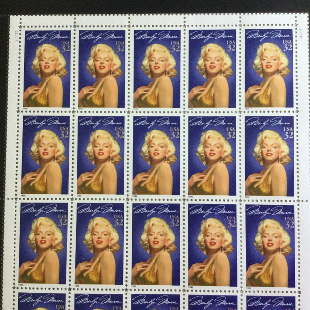 Marilyn Monroe US 32 cent STAMP SHEET Legends of Hollywood 1995 in Arts & Collectibles in Oshawa / Durham Region - Image 4