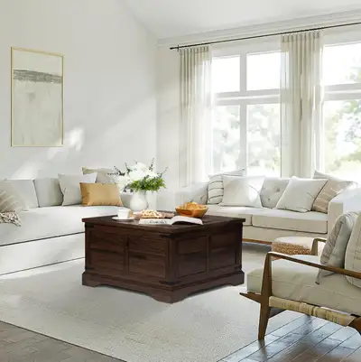 NEW: Wood Coffee w/ Table Hinged Lift Top Large Hidden Storage, View more