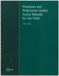 Procedures and Professional Conduct for Law Clerks 9781772552010