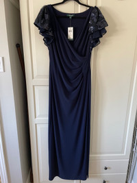 Long Navy Ralph Lauren Dress. NEW w/tags