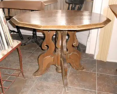 Table de Jeux de Cartes Antique en Bois - Poker, View more