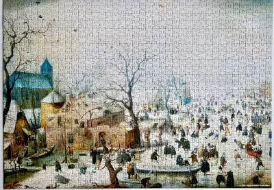 Casse-tête 1000 Puzzle Museum: Winter landscape with ice skaters, View more