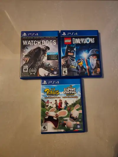 Rabbids Invasion $10, Watch Dogs = $10, LEGO Dimensions = $80