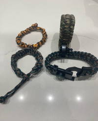 4 paracord bracelets 