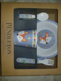 Pendleton Childrens Tabletop Bowl Plate Spoon Fork Gift Set