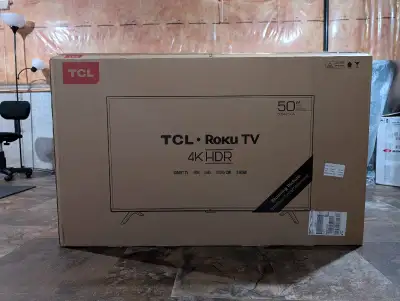 Selling a TCL Roku TV with 50-inch 4K HDR screen, offering stunning picture quality and endless ente...