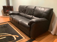 Black leather sofa for sale