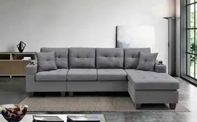 Canapé sectionnel gris , View more