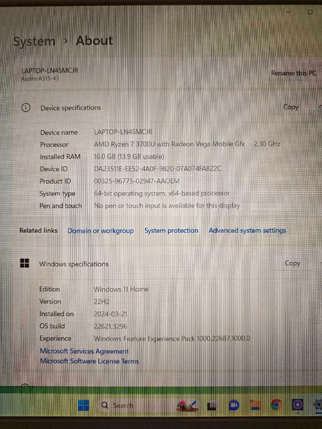 Acer Aspire 15.6" 1080p Ryzen 7 16GB Ram 512GB nvme in Laptops in Calgary - Image 4