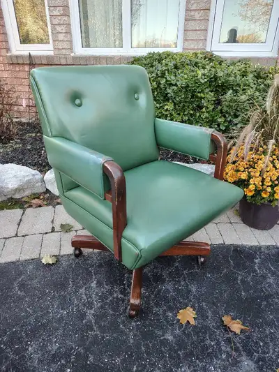 Vintage Mid-Century Leather Desk Chair , View more