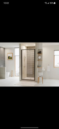 Hinged Framed Shower Door 64"H x32.625"W. Bathroom Renos