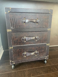 Bombay Company 3 Drawer Chest Leather Style