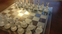 Glass Chess/Backgammon Set.  (Check Description)