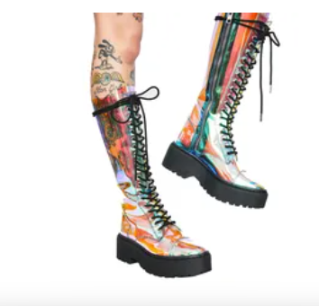 BOTTE TRANSPARENTE PVC HOLOGRAMME-ADULT-FEMME-SIZE 9, View more