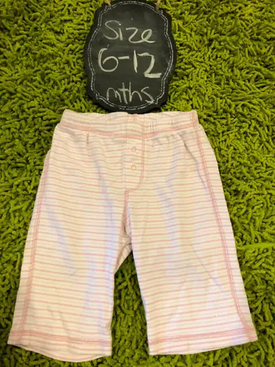 Old Navy pink/white striped cotton pants 6-12 months, View more