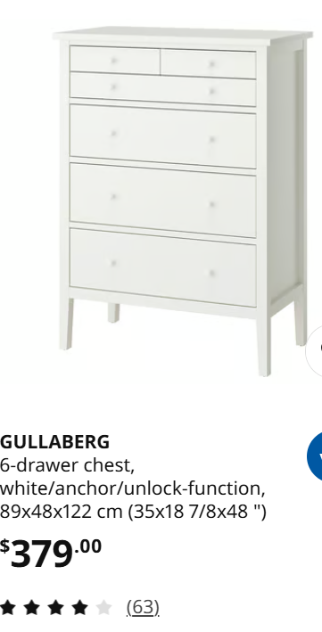 Gullaberg 6 drawer chest mint condition, View more