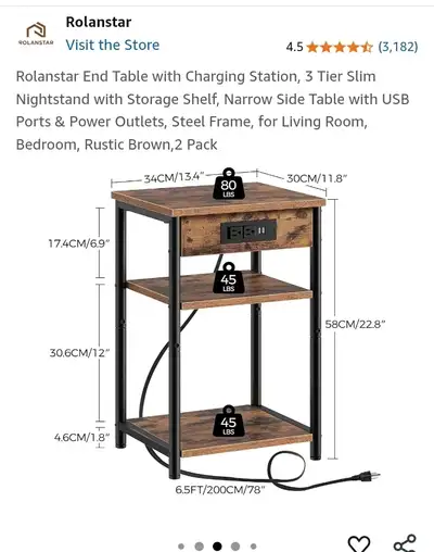 2 end tables, View more