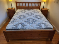 ea Hemnes Queen Bed Frame, Side Tables and Mattress