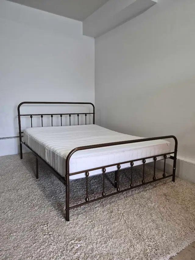 FREE DELIVERY Queen Size Metal Bedframe & Ikea Valevag Mattress in Beds & Mattresses in Vancouver - Image 4