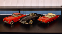 1/18 Scale Vintage Tin Friction Cars – Corvette, T-Bird, BMW 507