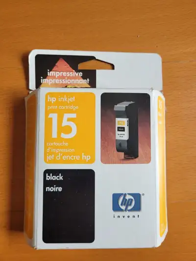 Original (sealed) HP Inkjet print cartridge 15 Black, View more