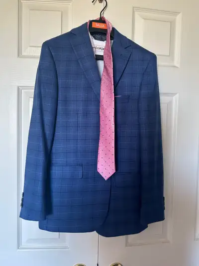 Boys slim blue suit, View more